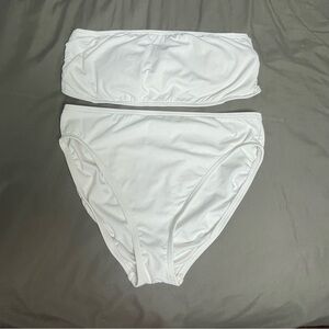 Michael Kors White Bandeau Bikini Bathing Suit Size Large